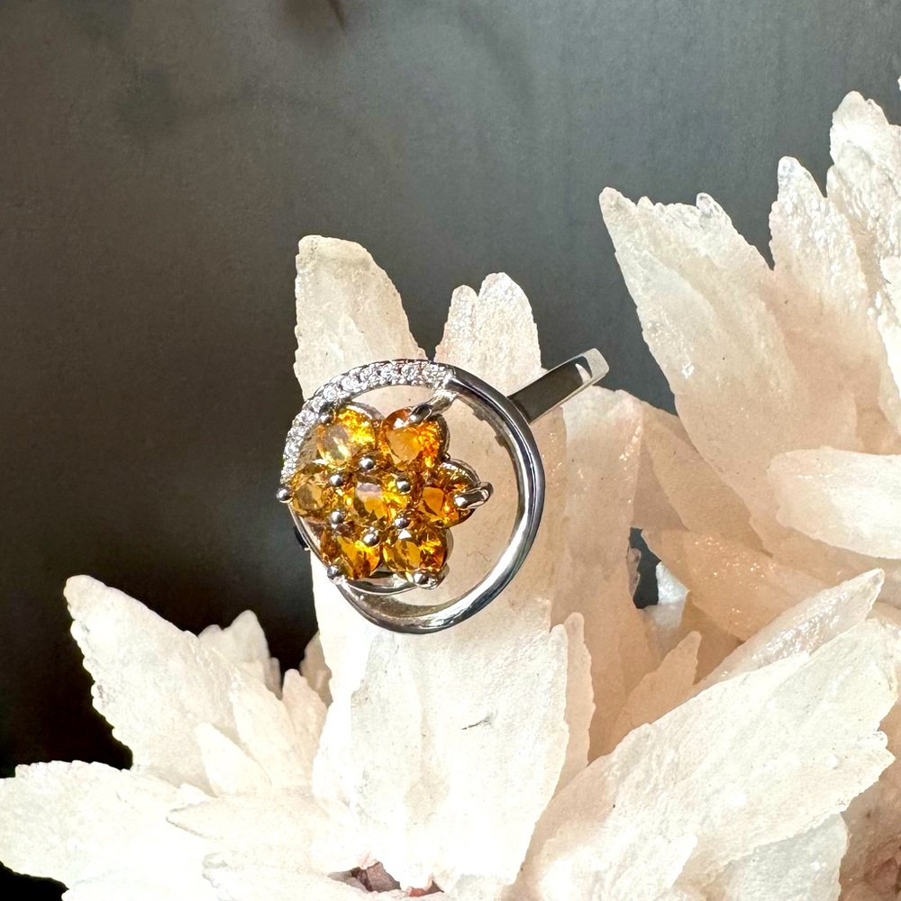 Floral Citrine Ring